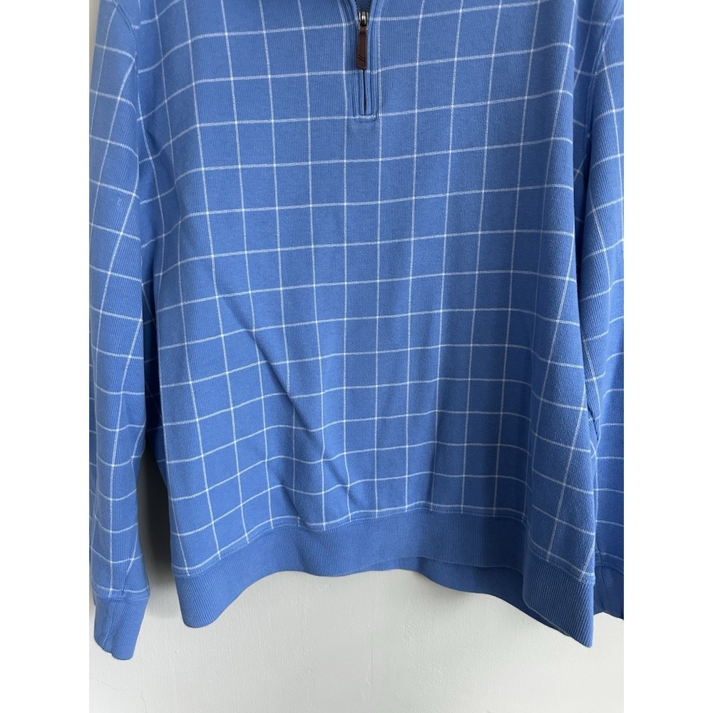 SET OF 2 Lands End Pullover Mens 2XL Blue Pink Plaid Sweater Quarter 1/4 Zip - Picture 12 of 16
